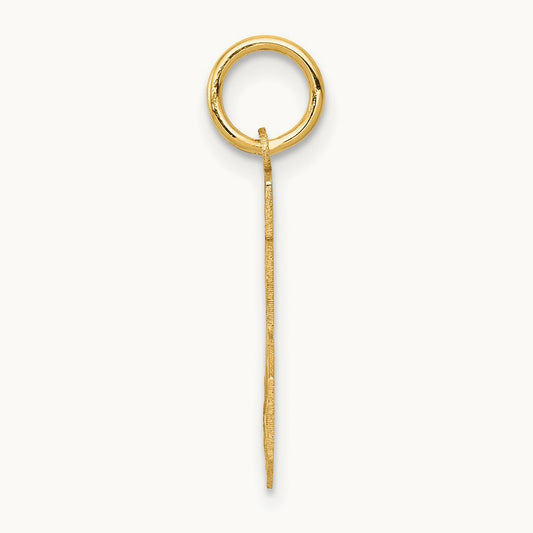 Small Satin Number 25 Charm — 14K Yellow Gold