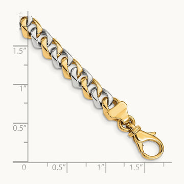 Hand Polished Fancy Link Bracelet, 6.85mm, 14K Two-tone