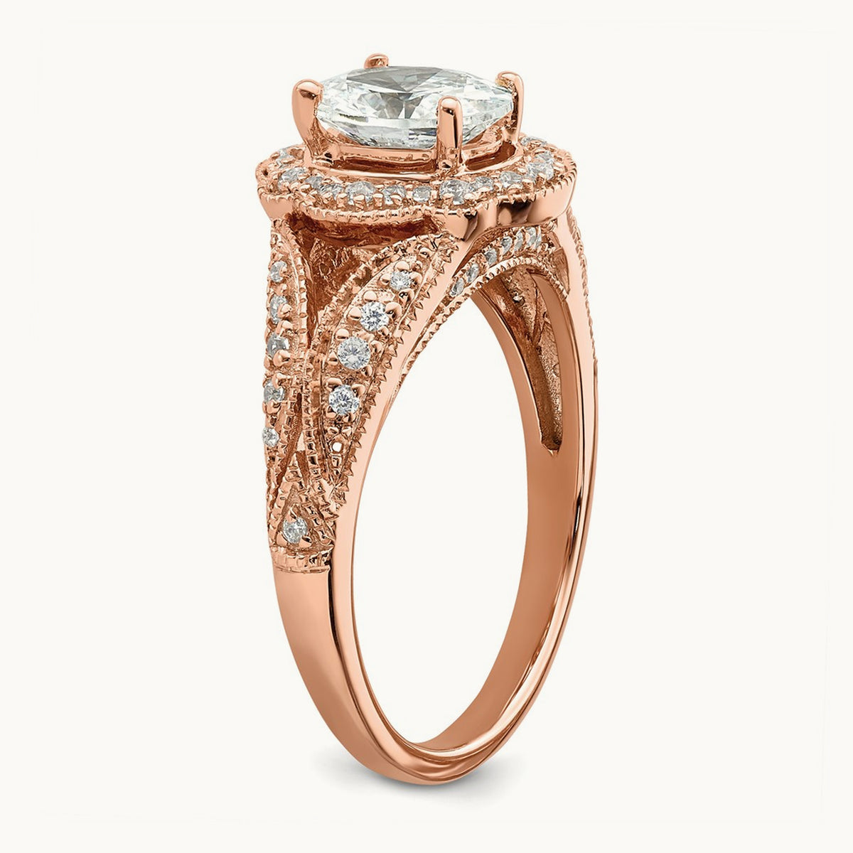 Vintage Halo Oval Semi-Mount Ring, 1.00 ct tw