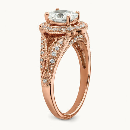 Vintage Halo Oval Semi-Mount Ring, 1.00 ct tw