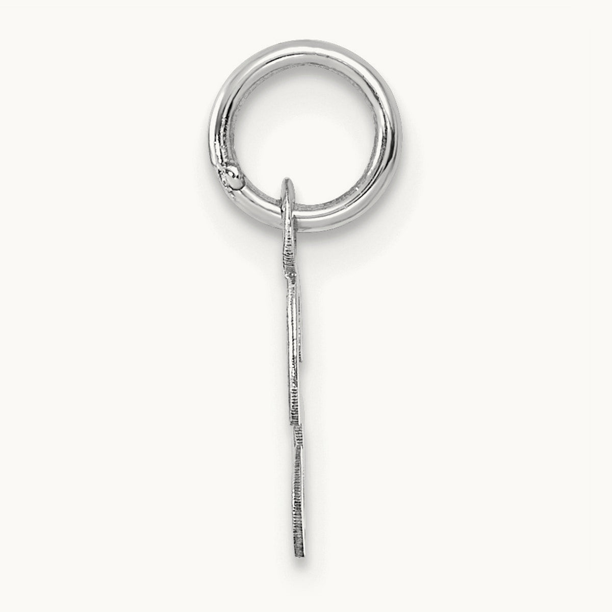 Small Script Letter S Initial Charm, 14K White Gold
