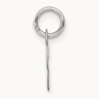 Small Script Letter S Initial Charm, 14K White Gold