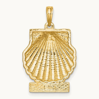 OCEAN CITY Scallop Shell Charm, 14K