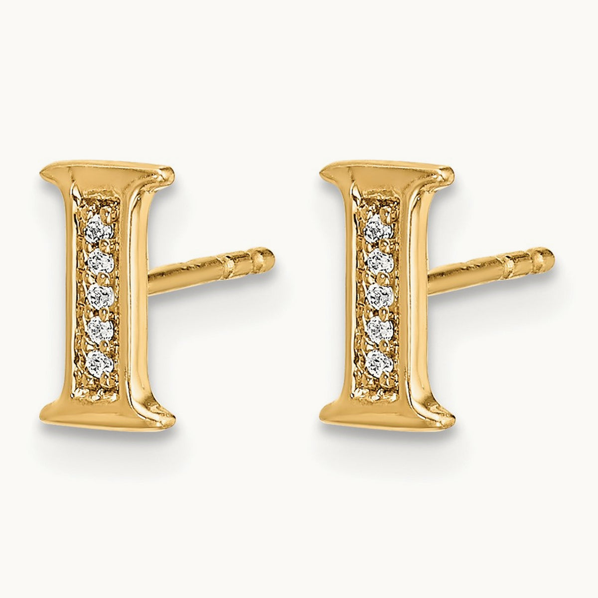 Diamond Earrings — 14K Yellow Gold, 8mm, I