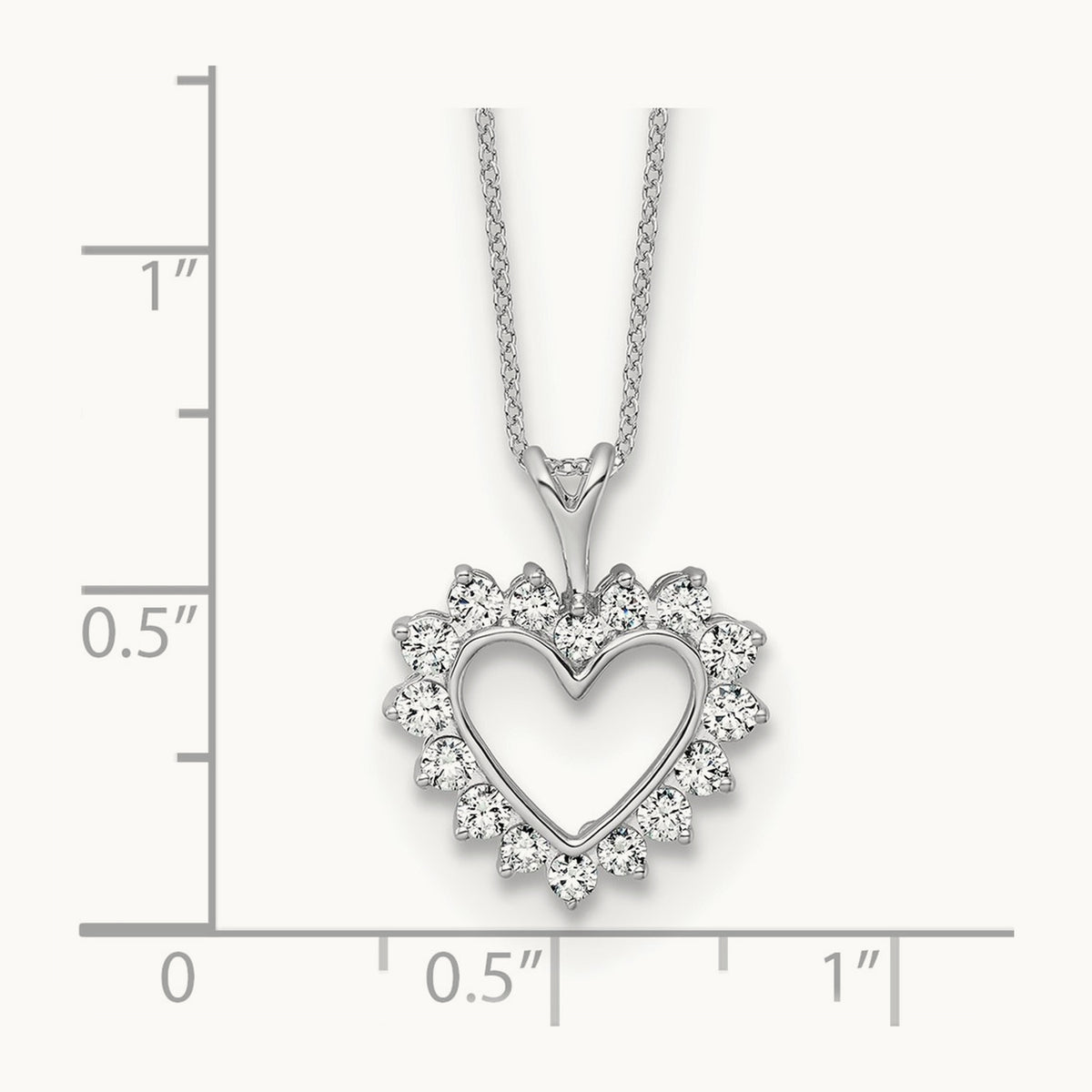 Heart Pendant Necklace, 0.50 ct tw Lab-Grown Diamond — 14K White Gold