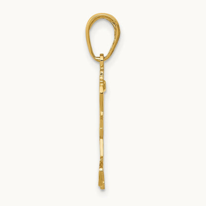 Little Girl Walking with Flowers Pendant, 14K