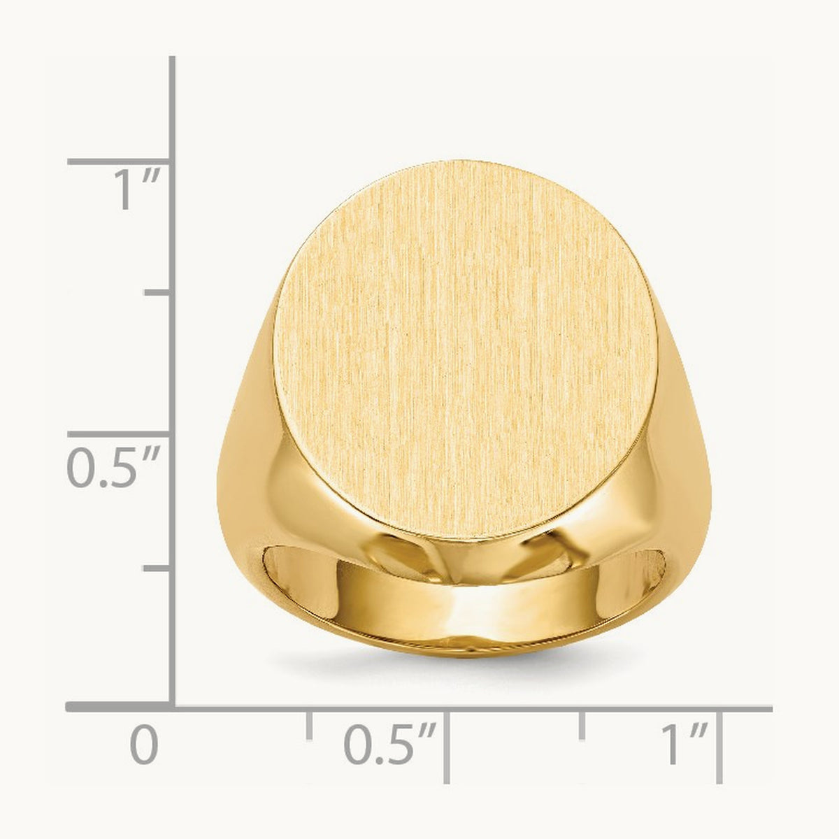 18.0x20. Closed Back Mens Signet Ring, 0mm, 14K