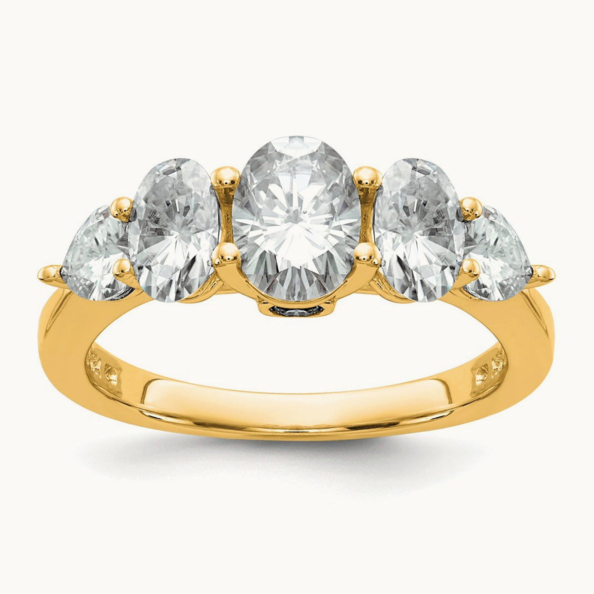 5 Stone Band, 2.00 ct tw Lab-Grown Diamond — 14K Yellow Gold