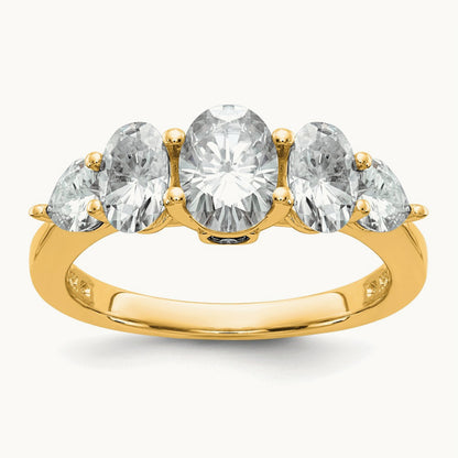 5 Stone Band, 2.00 ct tw Lab-Grown Diamond — 14K Yellow Gold