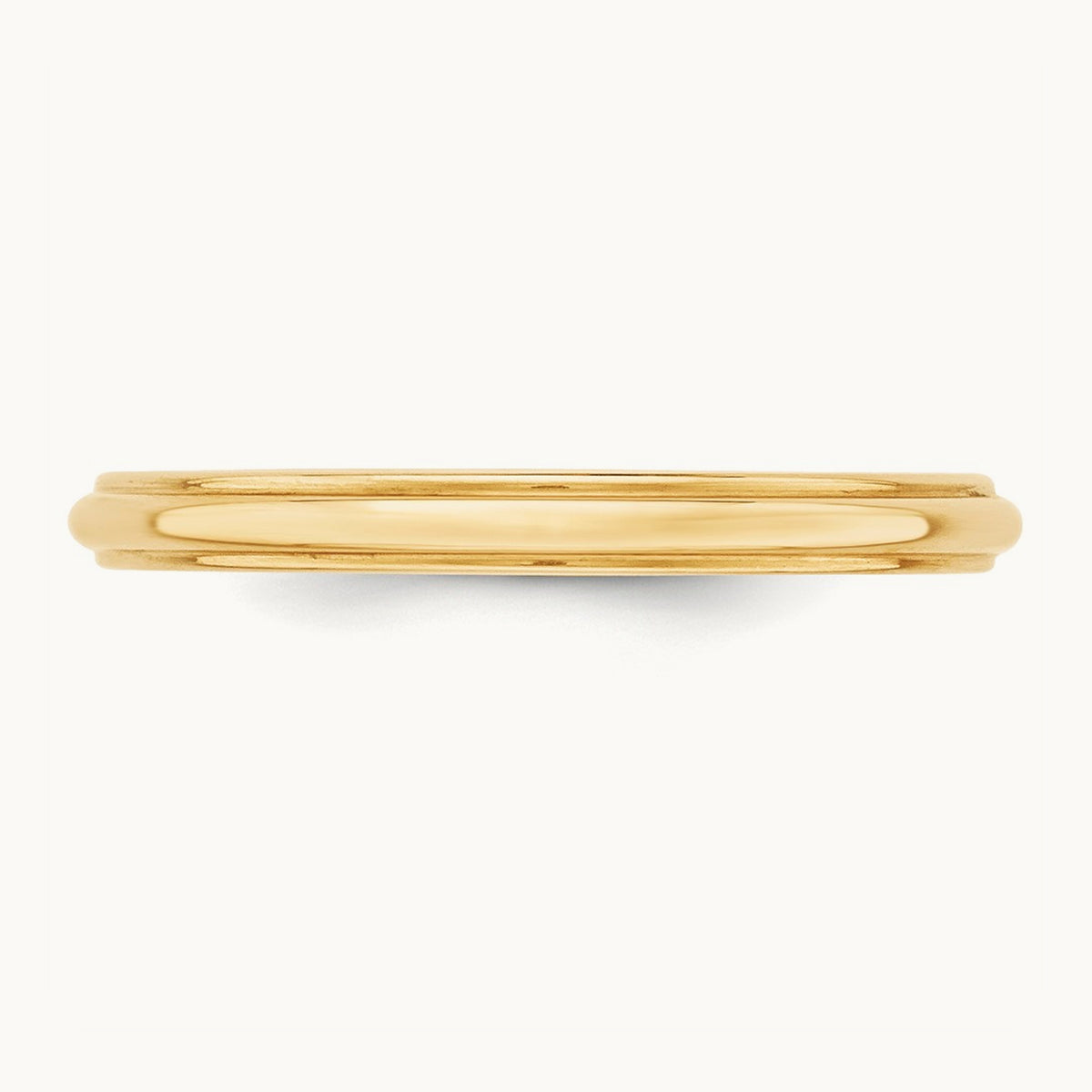 Half Round with Edge Band, 2.5mm, 10K Yellow Gold