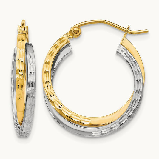Textured Hinged Hoop Earrings — Leslie's — photo set