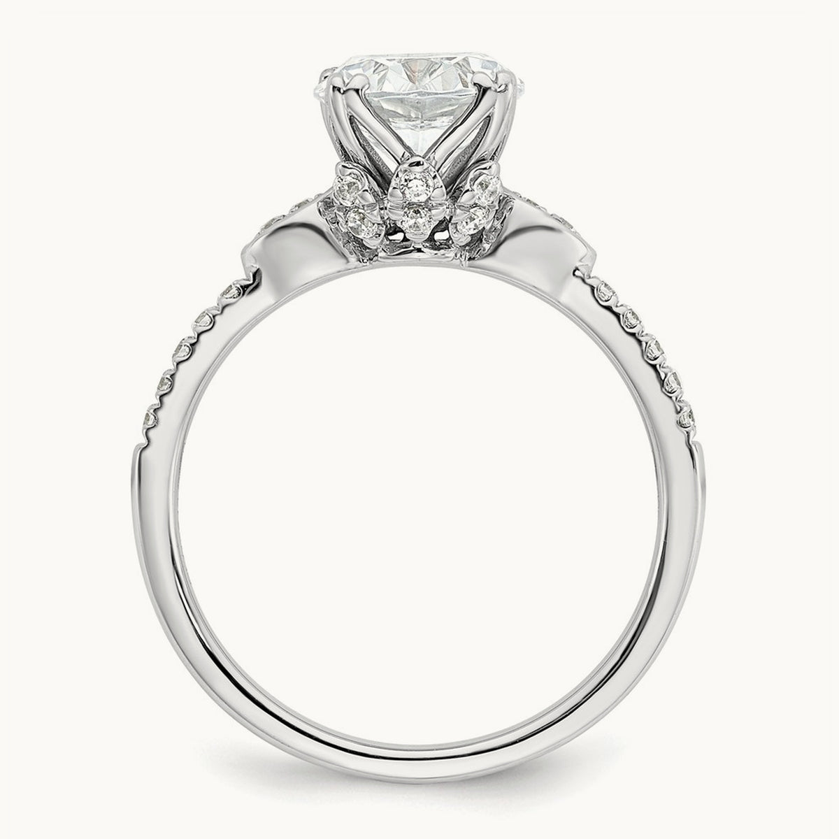 Round Semi-Mount Engagement Ring — 1 1/2 ct, 7