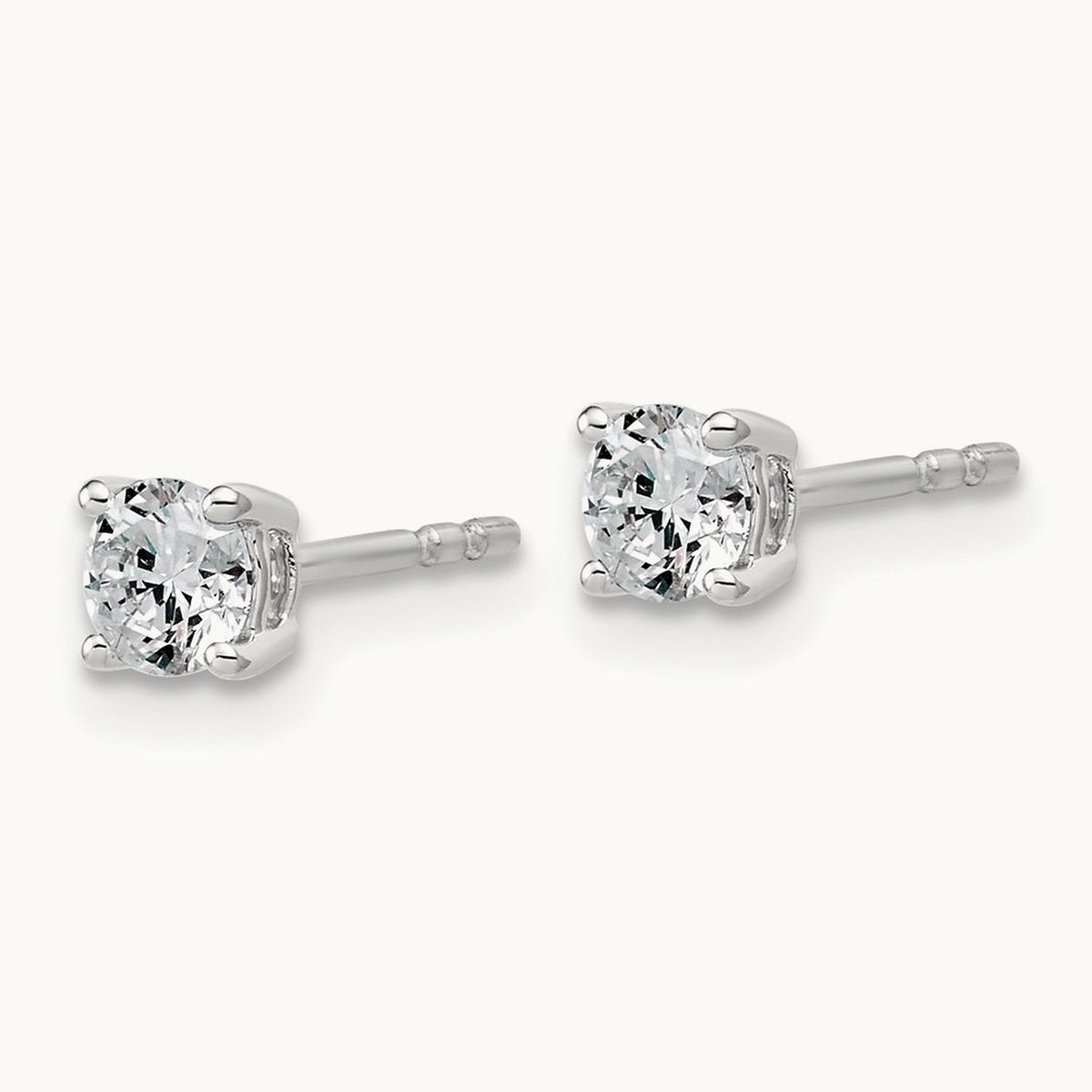 Round Lightweight Earrings, 0.25-6.00 ct tw Lab-Grown Diamond — 1/2 ct, 10K White Gold