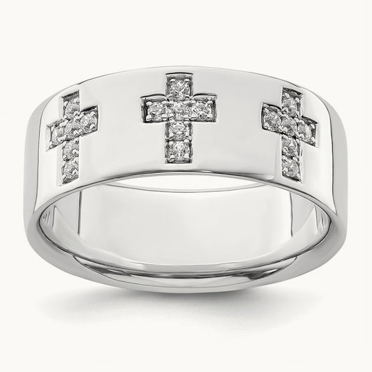 Cross Men's Ring, 0.20 ct tw Lab-Grown Diamond