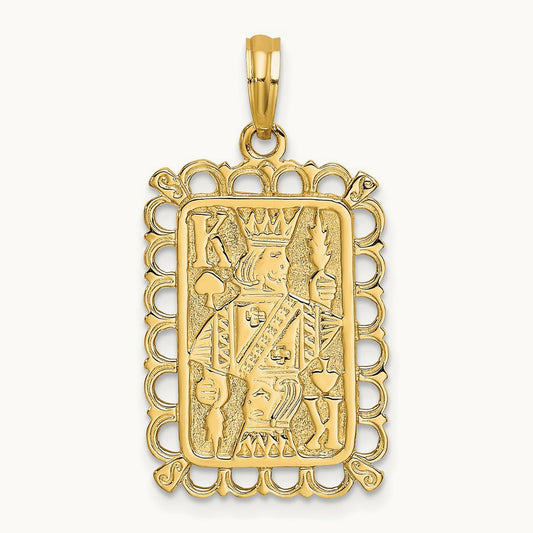 King Playing Card Charm, 14K