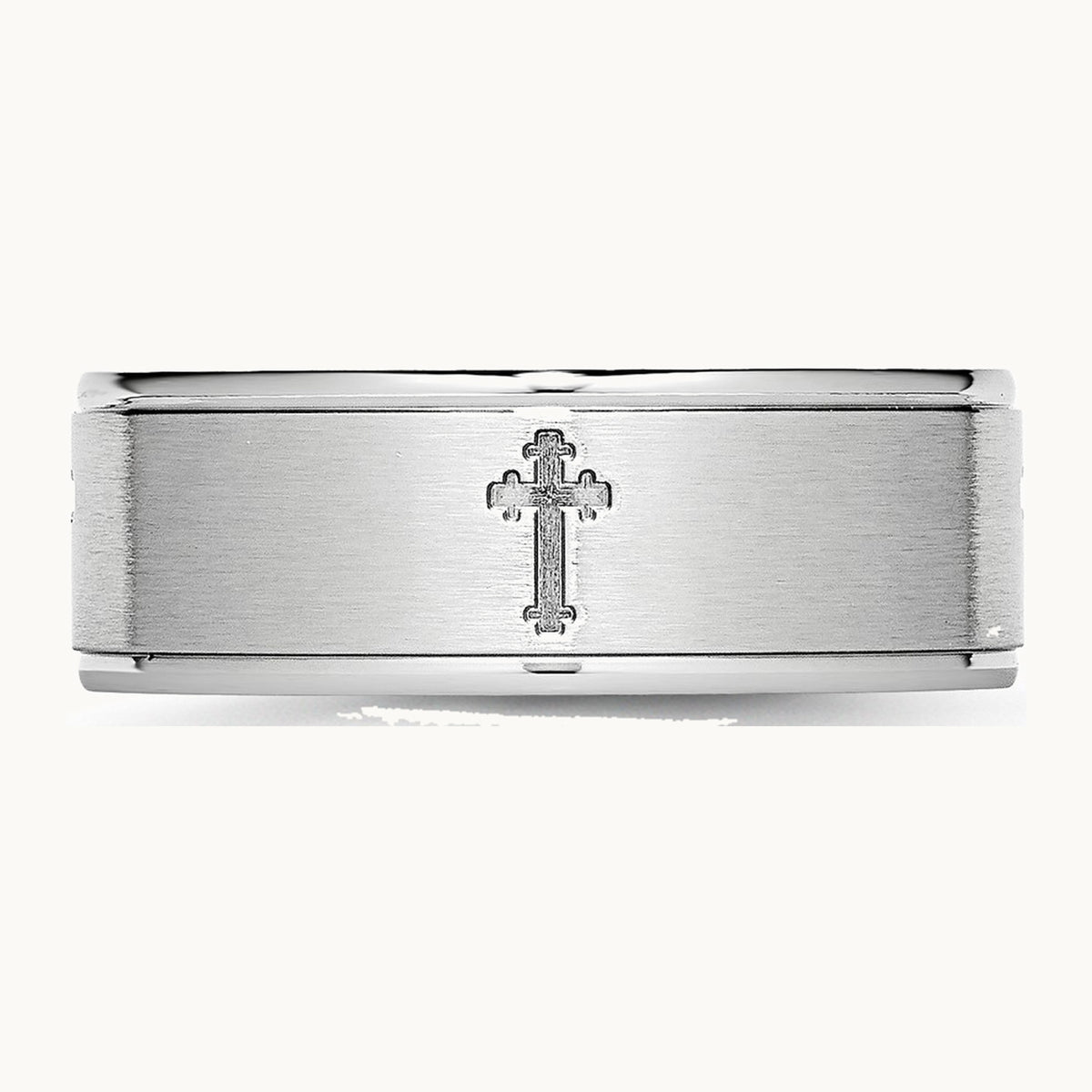 Chisel Cobalt Satin and Polished Ridged Edge 8mm Band