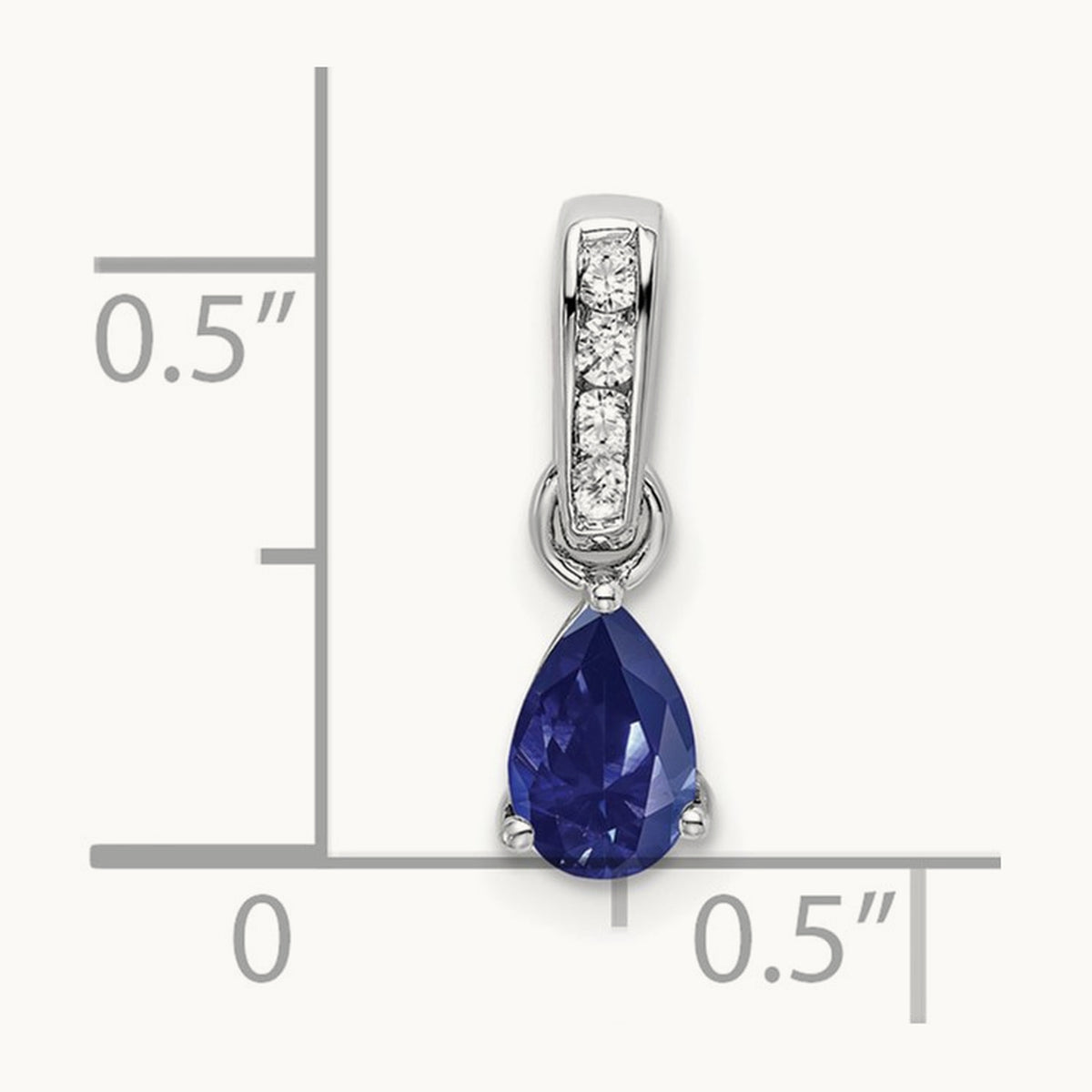 Created Blue Sapphire Pendant, 0.05 ct tw Lab-Grown Diamond