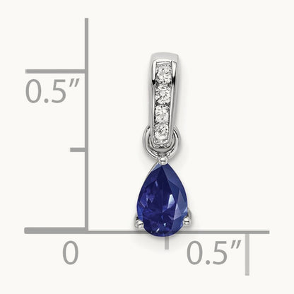 Created Blue Sapphire Pendant, 0.05 ct tw Lab-Grown Diamond