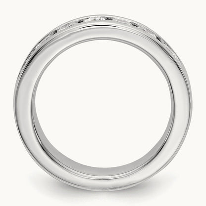 7-Stone Diamond Channel Band, 14K White Gold