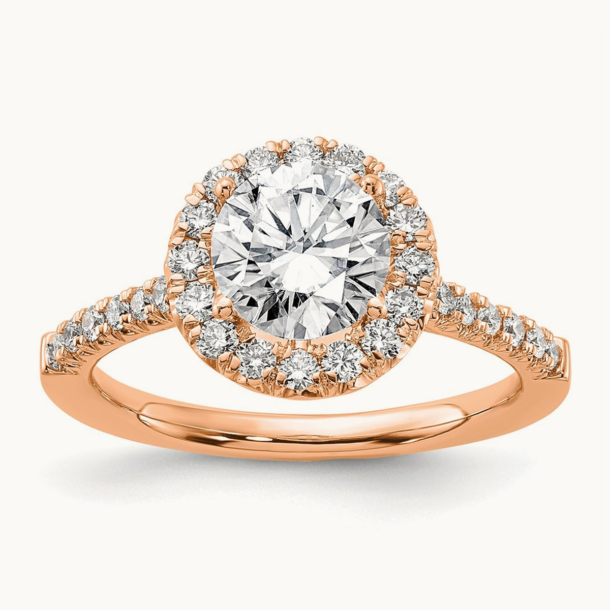 Semi-Mount Engagement Ring, 0.25-0.50 ct tw Lab-Grown Diamond — 1/2 ct (holds 1 1/2 ct center) · VS/SI (Great), 14K Rose Gold, 7