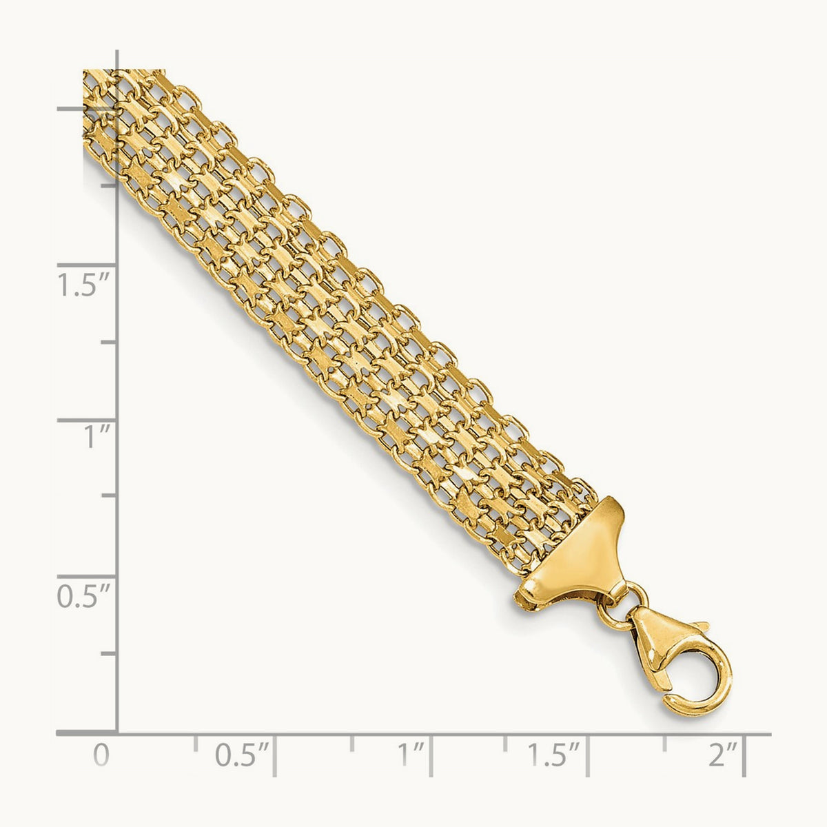 Polished 7.5in Fancy Link Bracelet, 14K