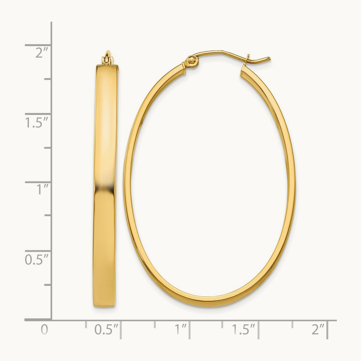Lightweight Oval Hoop Earrings — 30mm