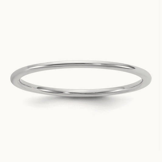 Lightweight Comfort Fit Band, 1mm, 10K White Gold