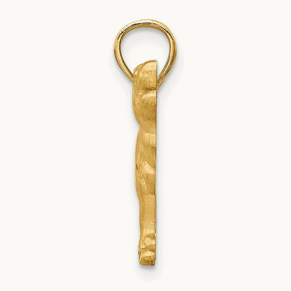 Diamond-cut Labrador Retriever Pendant, 14K