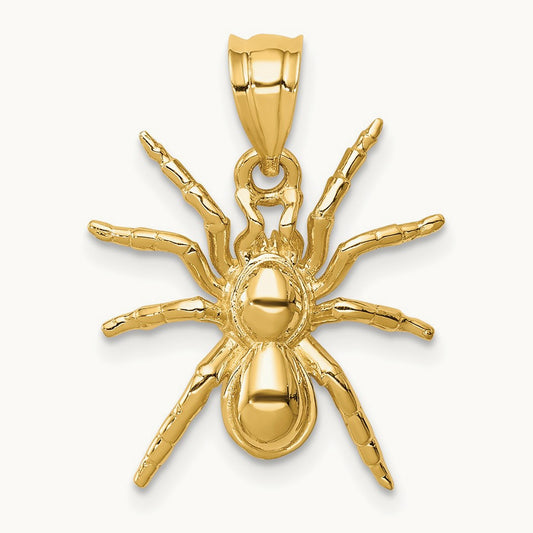 Polished Spider Pendant, 14K