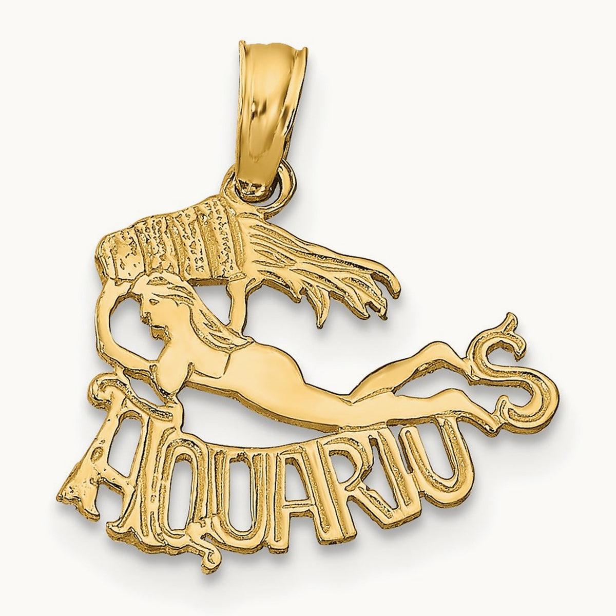 AQUARIUS Zodiac Charm in 14K Yellow Gold