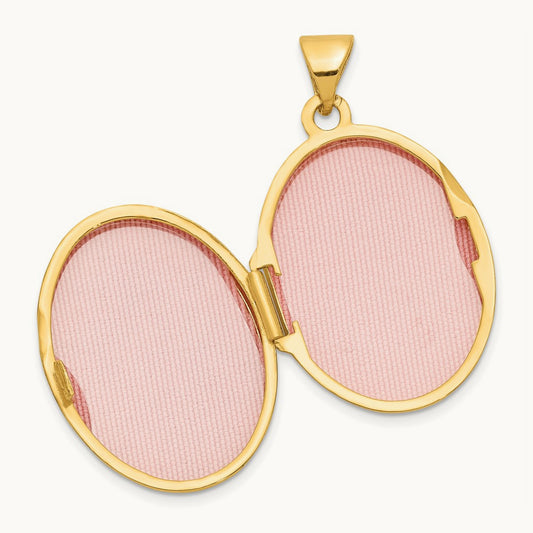 Scrolled Floral Locket, 14K