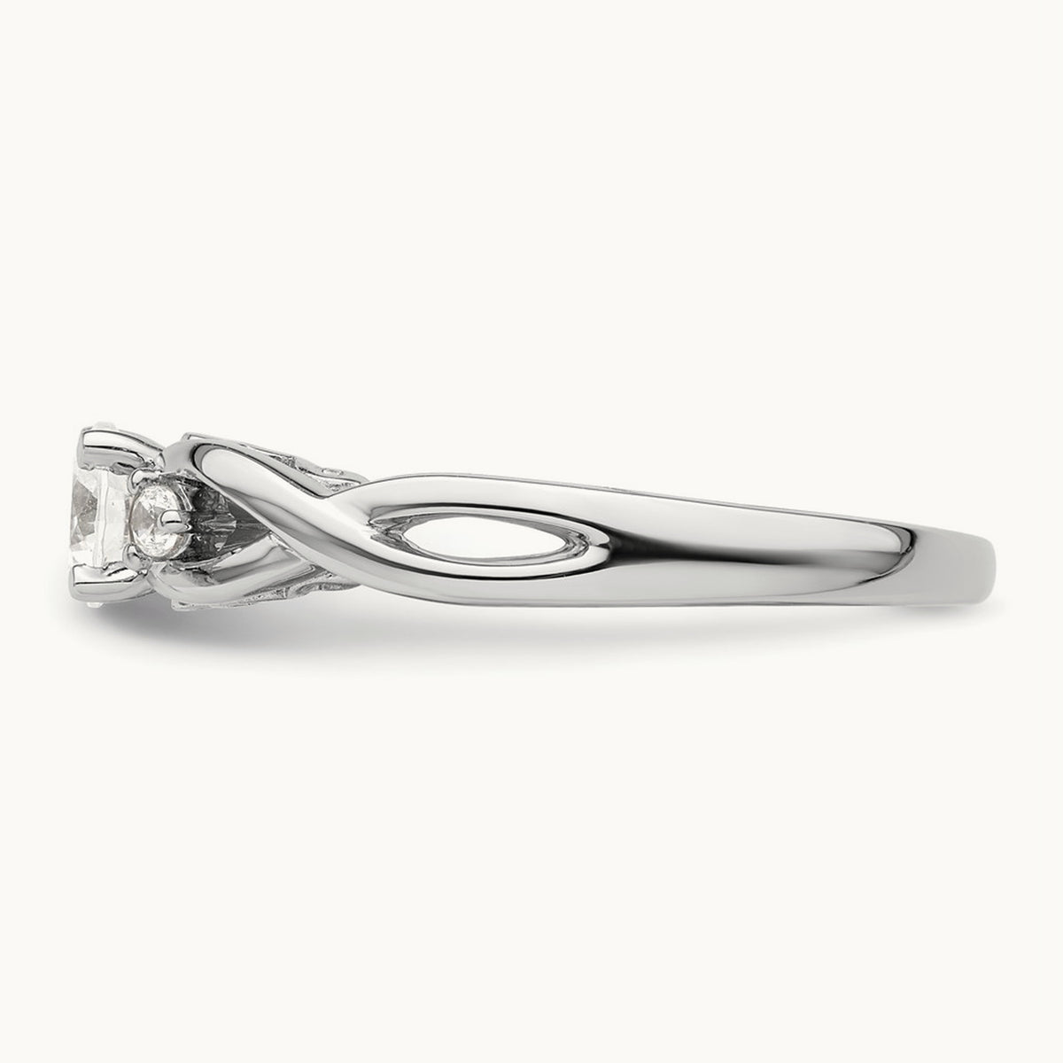 Peg Set Semi-Mount Infinity Engagement Ring — 1/15 ct, 7