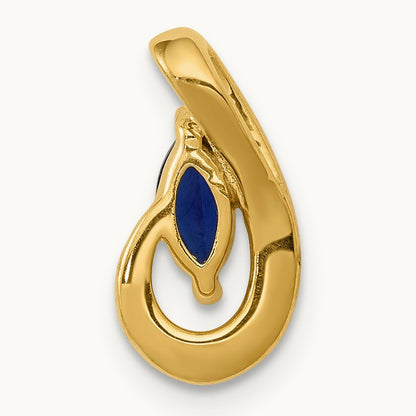Diamond and .28 Sapphire Teardrop Slide, 14K