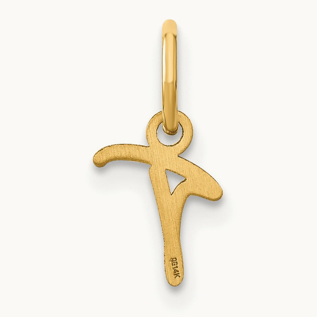 Upper case Initial Charm — 14K Yellow Gold, T