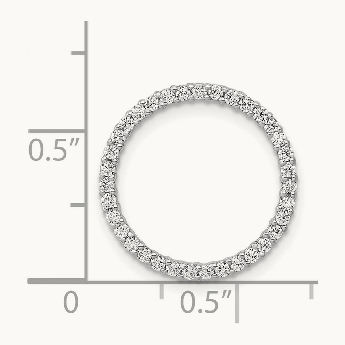 Diamond Circle Chain Slide — 14K White Gold, 17mm, 0.35 ct