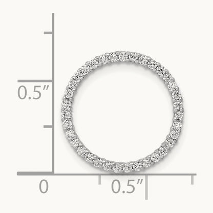 Diamond Circle Chain Slide — 14K White Gold, 17mm, 0.35 ct