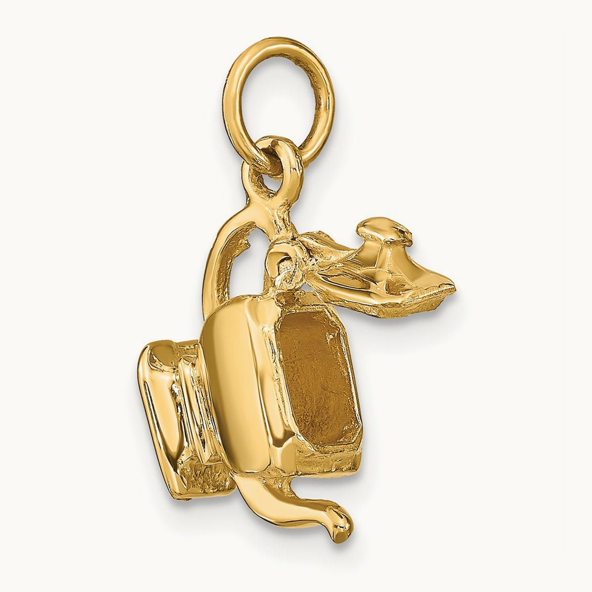 3-D Tea Pot Lid Opens Charm, 14K
