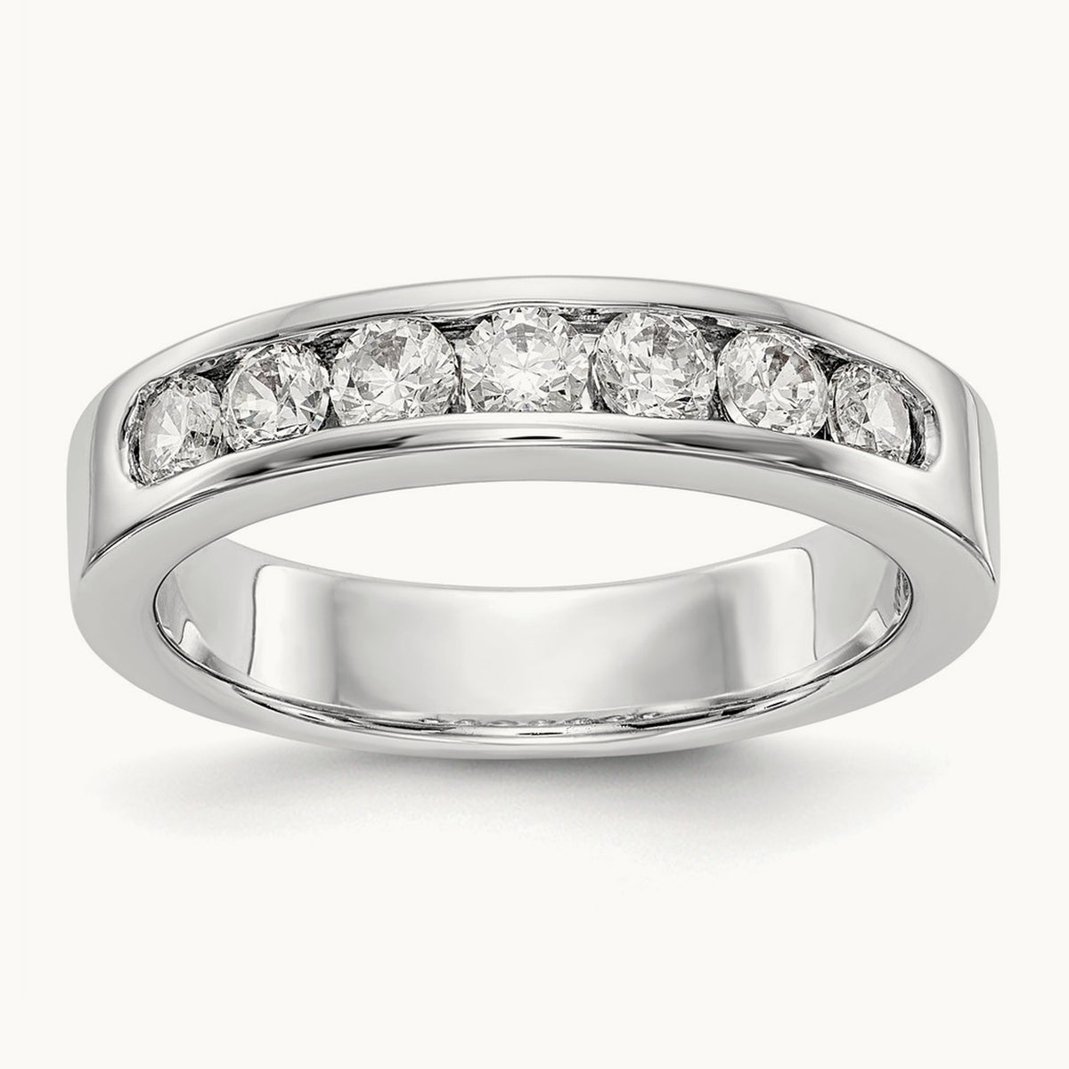 7-Stone Diamond Channel Band, Platinum