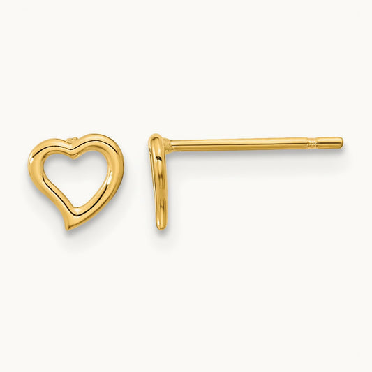 Madi K Heart Post Earrings, 14K