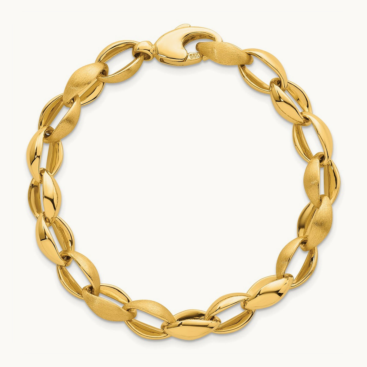 Polished And Brushed Fancy Link Bracelet — photo set