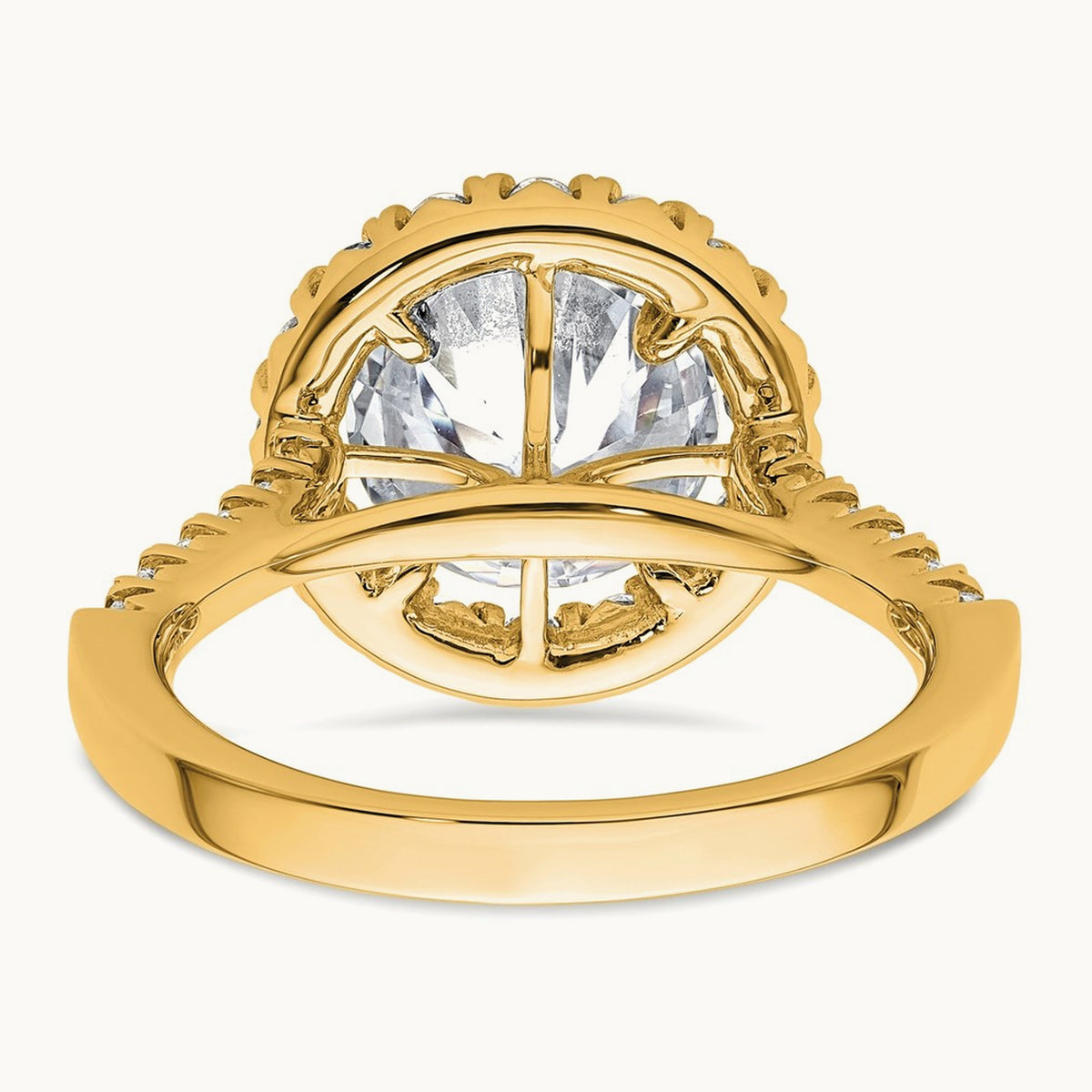 Semi-Mount Engagement Ring, 0.25-0.50 ct tw Lab-Grown Diamond — 5/8 ct (holds 3 ct center) · VS/SI (Great), 14K Yellow Gold, 7