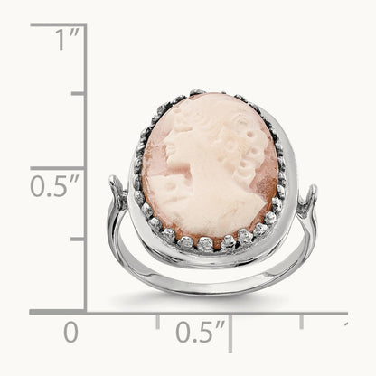Cameo Ring, 14K White Gold
