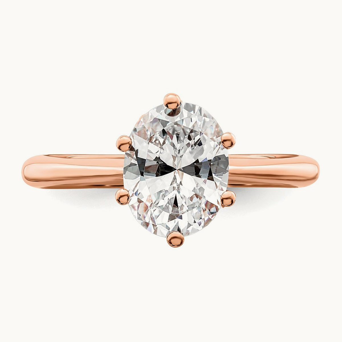 Polish 2ct Oval Leaf Design Semi-Mount Dia Ring, 14K Rose