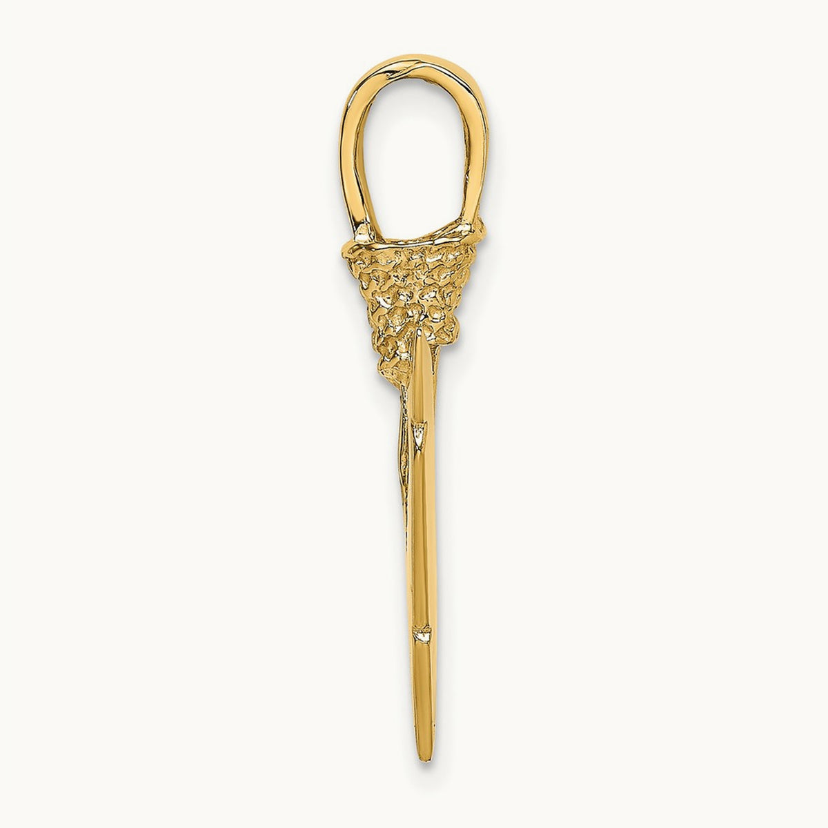 3-D Arrowhead Charm — 14K Yellow Gold