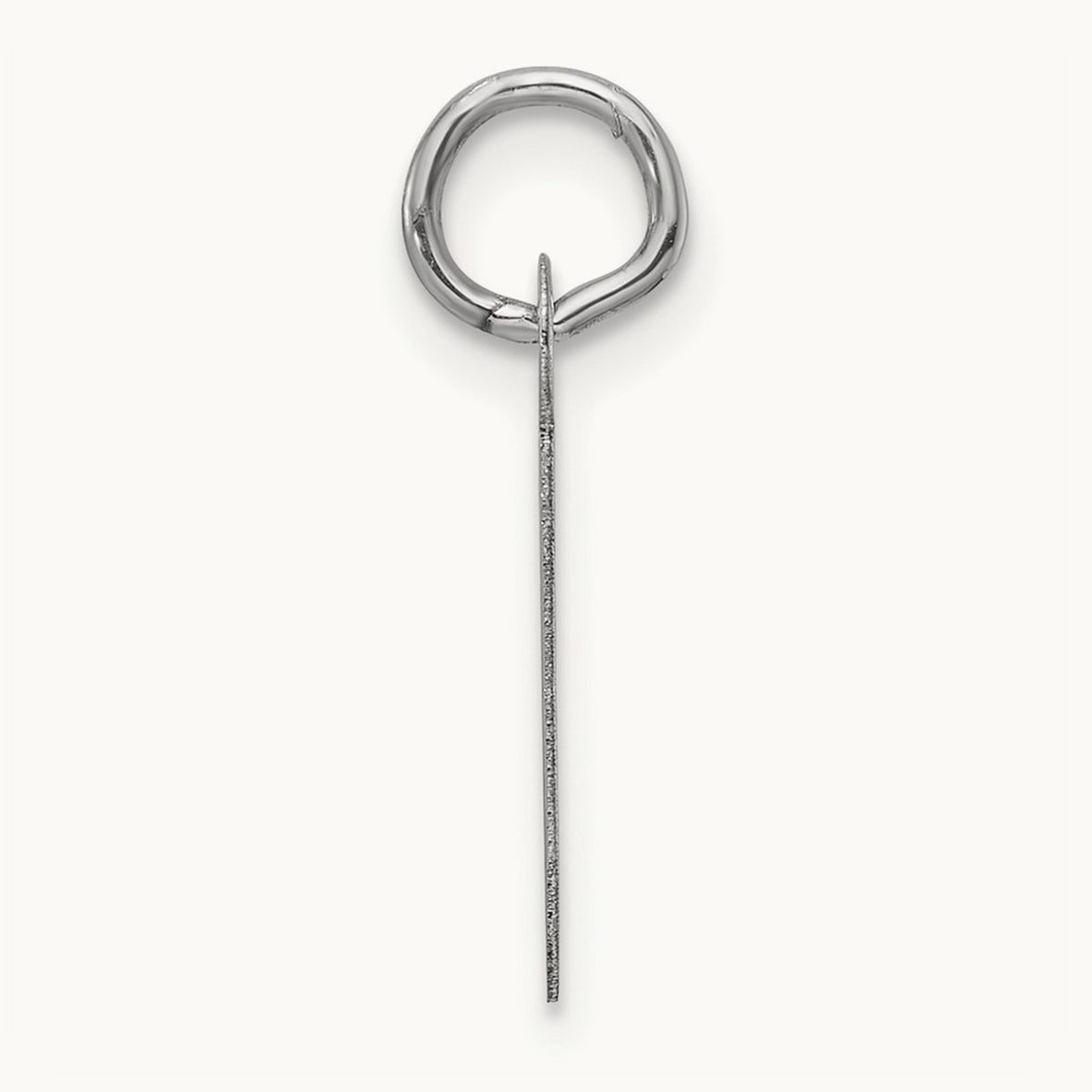 Slanted Block Initial Charm — 14K White Gold, J