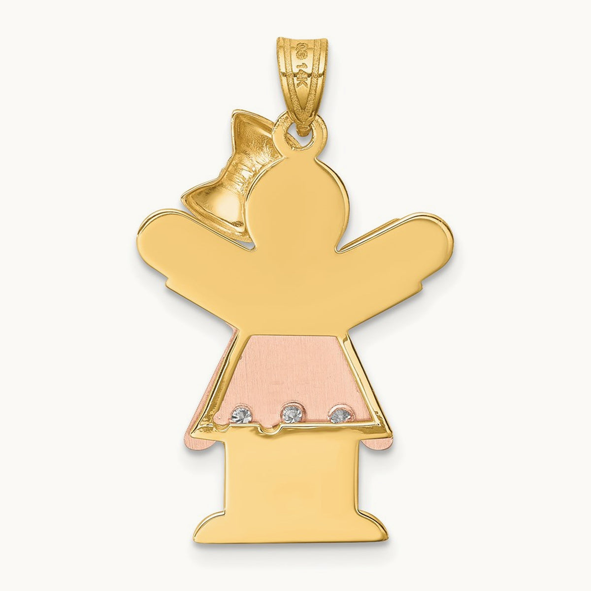 AA Diamond kid pendant, 14K Two-tone