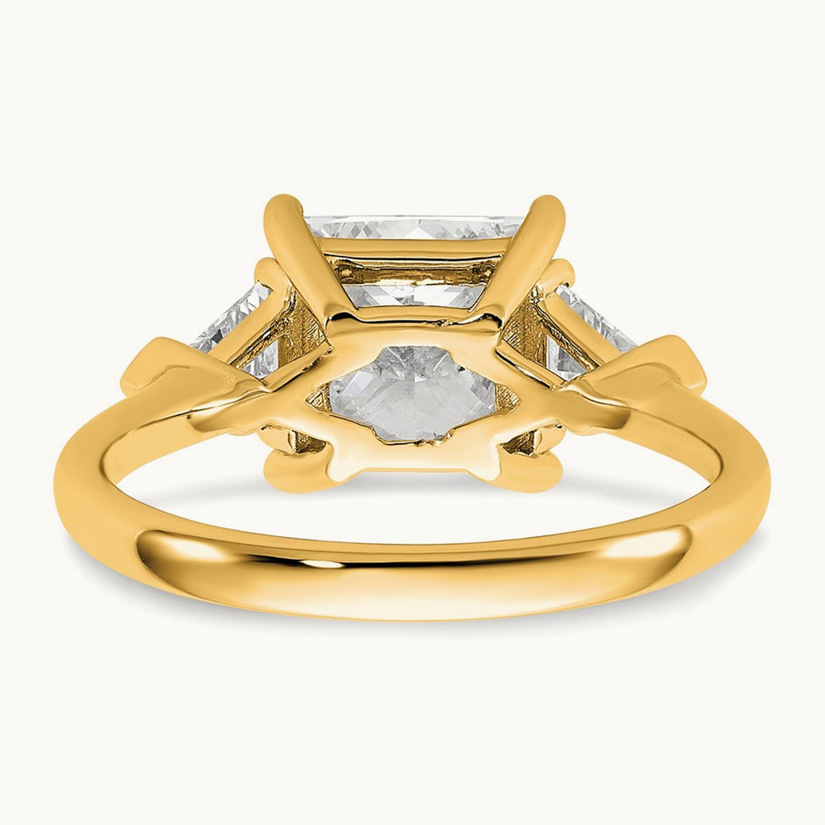 Princess/Trillion Engagement Ring, 1.50-4.00 ct tw Lab-Grown Diamond — 3 1/8 ct, 14K Yellow Gold
