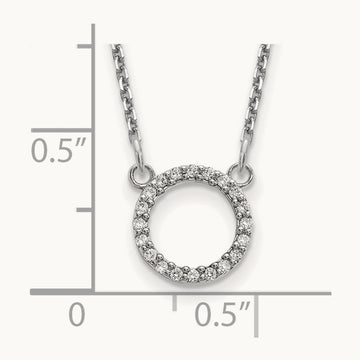 Diamond Open Circle Necklace, 14K White Gold