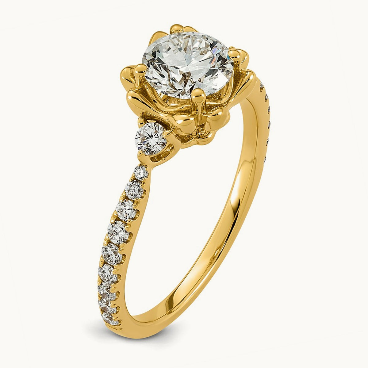 Round Center Ring, 1.50-2.50 ct tw Lab-Grown Diamond