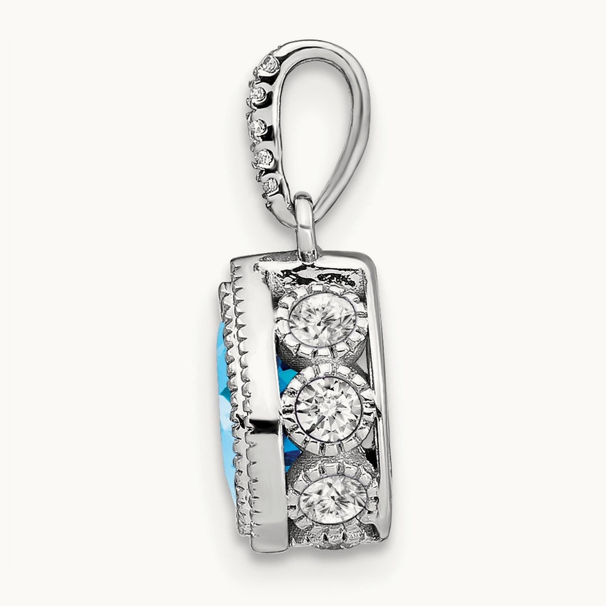 Pear Blue Topaz and Diamond Pendant — photo set